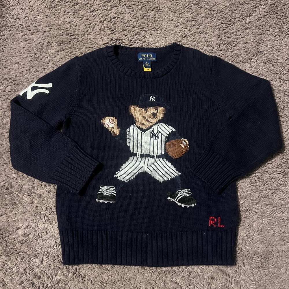 Kids Blue Yankee Polo By Ralph Lauren Sweater